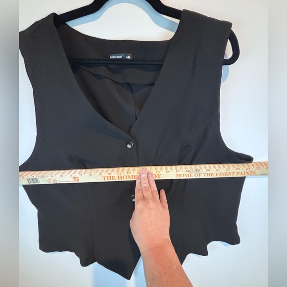 SHEIN Curve Black Button Front Vest Top 4XL Plus Size Sleeveless Career Layering - Picture 12 of 13